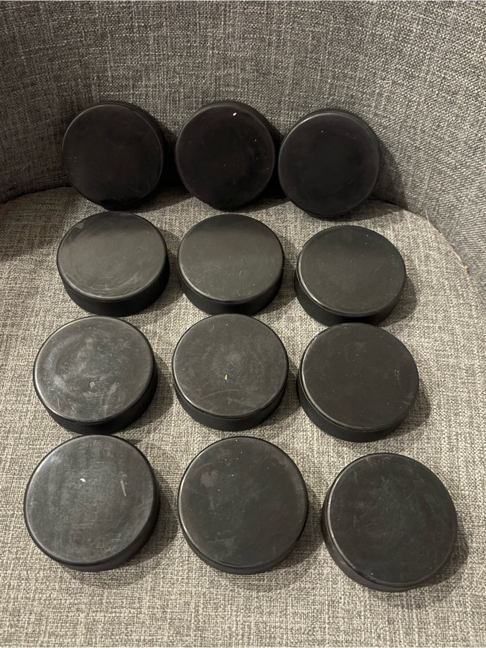 12 Ice Hockey Pucks Blank Brand New